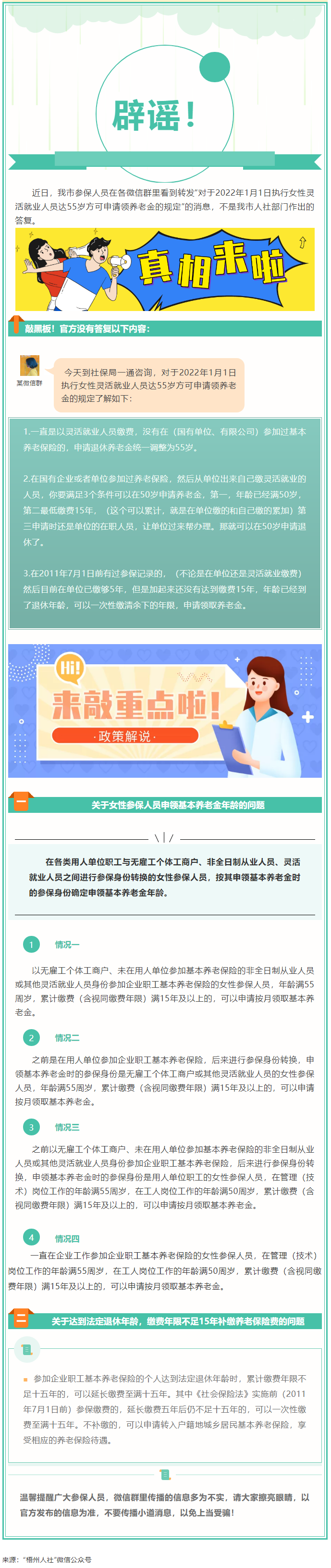 【辟謠】網(wǎng)傳“女性靈活就業(yè)人員申領基本養(yǎng)老金的規(guī)定”不實！.png