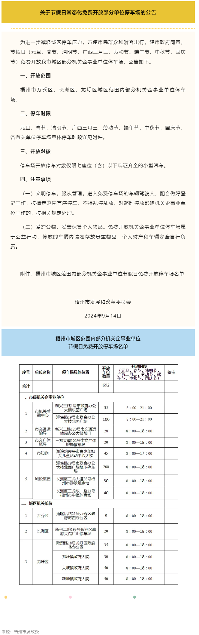 中秋節(jié)期間，梧州市城區(qū)這692個(gè)車位可免費(fèi)停放.png